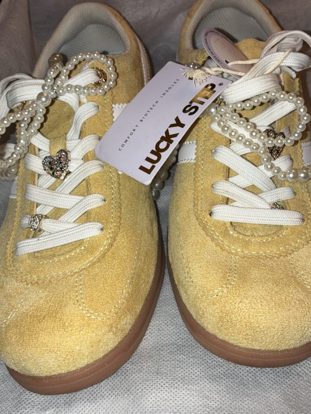 Lucky Step Women’s Yellow Suede Sneakers